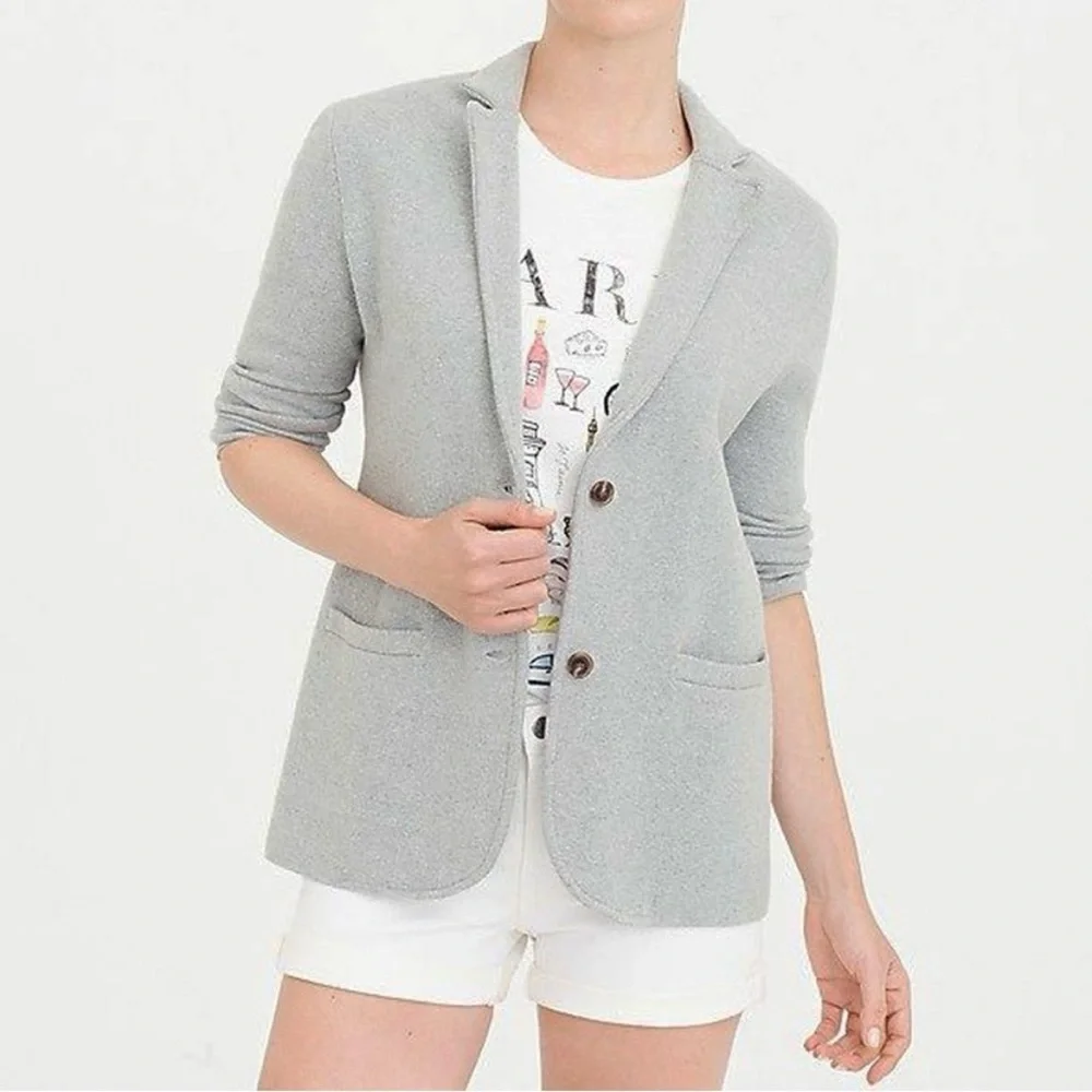 J. Crew Mercantile Sweater Blazer in Light Grey XXS - Picture 4 of 11